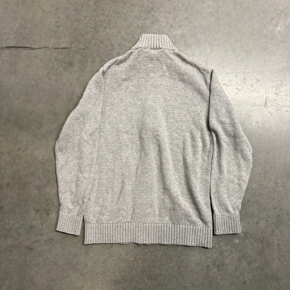 The Childrens Place Boys Gray Full Zip Cardigan Sweater Size 16 XXL Mock Neck